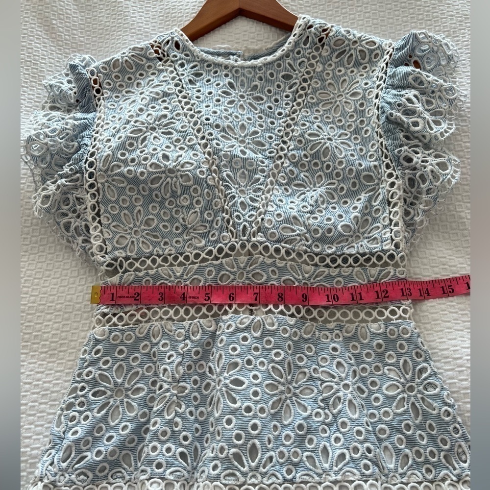 SAYLOR Shanice Eyelet Pinstripe Romper - Picture 14 of 16